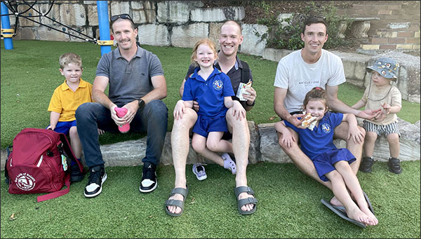 Group of parents and children at the Welcome BBQ 2026