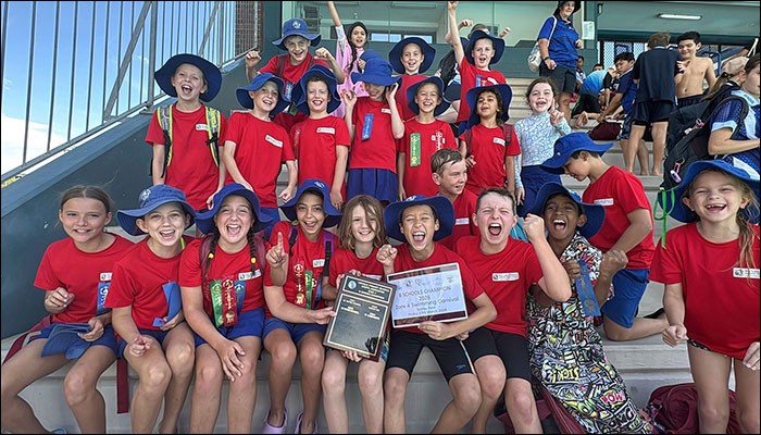 Group photo of OLD's Zone 4 Division Swimming Champions
